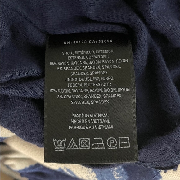 Anthropologie Maeve Sennebec Fit and Flare Dress Medium Navy Cream Print - Picture 6 of 12